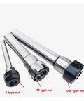 Heavy Duty 60L 100L 150L Collet Chuck Holder For CNC Milling And Lathe With High Hardness showing A, M, and UM type nuts.
