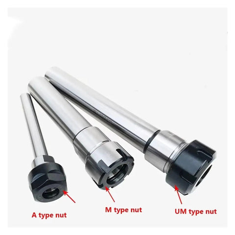 Heavy Duty 60L 100L 150L Collet Chuck Holder For CNC Milling And Lathe With High Hardness showing A, M, and UM type nuts.