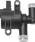 Essential Electric Engine Coolant Auxiliary Water Pump For Audi A3 Q7 And VW Golf top view showing black plastic body and connectors.
