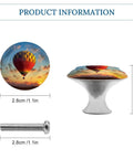 Slick Two Piece Round Cabinet Knobs And Drawer Pulls Featuring Hot Air Balloon Sunset Design With Hella Durable Stainless Steel Build For Kitchen Cabinets And Dressers That Feel Dang Sturdy And Look Sharp, dimensions shown.