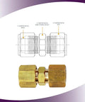 Brass ice maker water-line compression fitting, 1/4 in OD x 1/4 in OD, set of 2, Amazon.