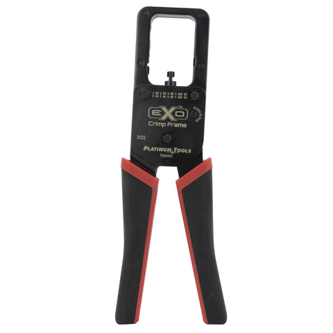 Pro Grade EXO Crimp Frame With EXO-EX Die Set For ezEX-RJ45 Connectors Pass Through Design For Easy Wiring Verification One Piece Build Works With Solid Or Stranded Conductors 10 Gigabit Ready FCC RoHS2 UL Compliant