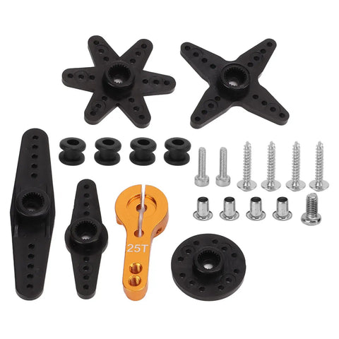 Badass High Torque Coreless Motor Servo Crafted From Tough Aluminum Alloy Housing With Precision Potentiometer And High Resolution Digital Control Chip For Hella Rad Radio Control Steering - servo arm accessories and screws