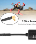 Bangin 5.8Ghz MMCX 2.8dBi RHCP High Gain Antenna for RC Parts and FPV Racing Drones shown with drone and antenna close-up