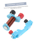 Two Sets Electromagnet Experiment Kit For Kids DIY Physics Lab Tools with blue holder and red knobs.