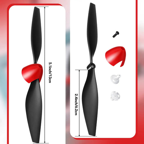 Three Spare RC Plane Propellers Set With Carbon Fiber Nose Cone Prop Savers And Adapters For TR-P51 4 Channel RC Plane