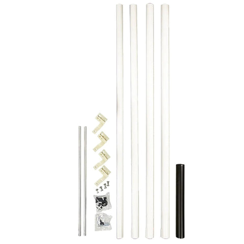 Telescoping Martin House And Gourd Poles Two Pack For 15 Foot White Steel Birdhouse Poles With Key Locks Ground Sockets And Brackets For Hanging Gourds Built Tough Durable Outdoor Mounting Kit Made In USA
