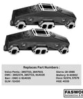 Coated Cast Iron Exhaust Manifolds Set Of 2 For Penta OMC V8 5.0L And 5.7L Engines With Gaskets And Bolts