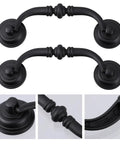 Vintage Wardrobe Drawer Pulls 4 Pack Matte Black Alloy Handles for Cabinets and Furniture, European Style