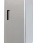 Kickass One Door Reach In Freezer 23 Cu Ft Left Hinged Polished Stainless Steel Auto Defrost with Roll Casters