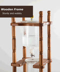 Portable 3000Ml Cold Brew Coffee Maker With Adjustable Stainless Steel Valve For Smooth Low Acid Iced Coffee featuring a wooden frame.