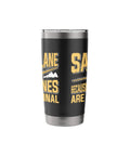 Black stainless steel tumbler with glider design for Soaring Sailplane Pilot Glider Enthusiast Stainless Steel Insulated Tumbler For Aviation Fans Gift Idea Keeps Coffee Hot Or Cold All Day While You Fly High And Dream The Skies.