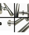 Close-up of Heavy Duty 304 Stainless Steel Brushed Round Tube Door Handle Push Pull For Glass And Wood Doors Sliding Handrail Hardware