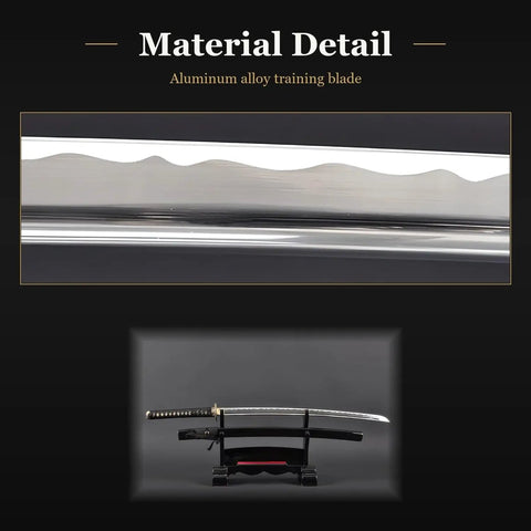 Real Deal Aluminum Iaito Training Katana For Iaido Practice Unsharpened 28 Inch Blade With Fuller Groove About 1.95 Lb aluminum blade