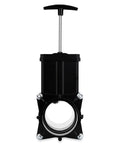 Must-Have RV Gate Valve With Built-In Clear Adapter And Four Bayonet Prongs, fits 3 inch sewer fittings, front view