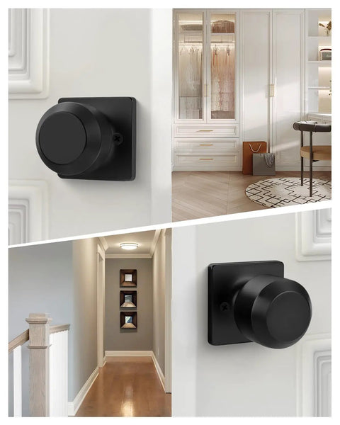 8 Piece Black Dummy Door Knob Set For Closet And Interior Doors Matte Black Finish Non Turning Handles With Single Side Rectangle Panel Ideal For Modern Homes And DIY Projects Convenient Latch Free Operation on white interior doors