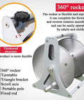 Heavy Duty Stainless Steel Garden Hose Reel Wall Mounted Retractable Anti Kink Water Pipe Holder showing 360° rocker for easy operation.