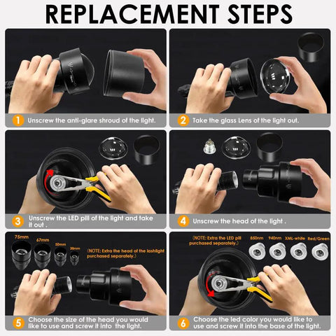 Beefed Up 940nm IR Night Vision Illuminator Flashlight With Zoomable Beam And Scope Mount Dual Control Remote Pressure Switch High Power 5W Infrared Light For Night Ops Hunting And NV Gear