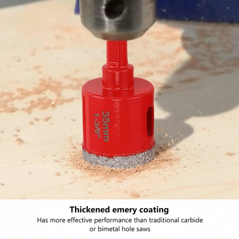 Premium 12-Piece Brazed Hole Saw Kit For Ceramic Tile Glass Marble Granite With Eva Locating Mold And Hard Case Serrated Drill Bits Ranging From Quarter Inch to Two Inches Totally Awesome Gear, 35mm hole saw cutting tile
