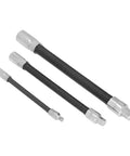 Top Notch Flexible Extension Bar With Magnetic Hold For Tight Spots Durable Spring Steel Auto Repair Kit In 1/4 3/8 And 1/2 Inch Sizes, three bars