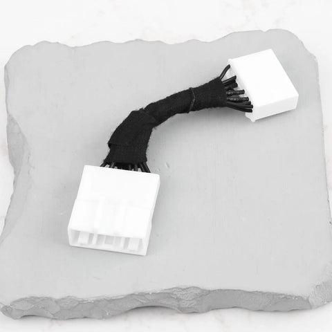 Straight Swap Charging Port Module Wiring Harness For Tesla Model 3 And Model Y 2017 Through 2023 plug and play connector on gray surface.