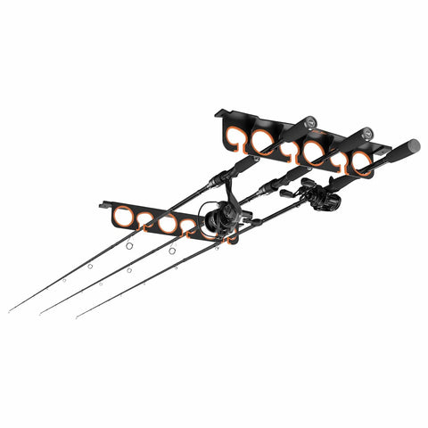 Fishing Rod Holder For Garage Or Wall Or Ceiling Mount, A Heavy Duty Rack That Keeps Your Rods Safe And Tidy, Stores Up To Six Rods Or Combos