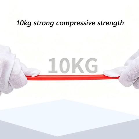 Top Shelf Recoil Air Compressor Hose Featuring Heavy Duty Pu Spring Design For Snappy Self Retracting Action and 10kg compressive strength shown with gloves.