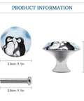 Round Cabinet Knobs With Screws For Dresser Kitchen And Bathroom Stainless Steel Durable Hardware Anti Rust Corrosion Resistant Easy Install No Fuss For Cabinets Drawers And Furniture Makeover Upgrade, 1.1in penguin design