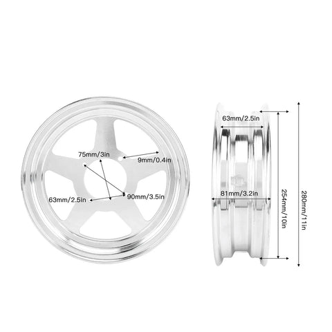 Trail Bike Wheel Rim Hub 2.50-10 Front Or Rear Aluminum Alloy Lightweight Hub dimensions for Monkey Z50 Mini Bike Replacement