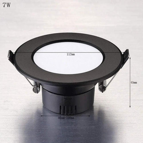 WKNHHL Recessed Lighting Housing Trim Kits Round Led Downlight Recessed Super Bright Led Ceiling Panel Light Aluminum embedded spotlight 7W, 112mm diameter.