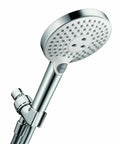 Raindance Select S 5 Inch Handheld Shower Head Set With 3 Spray Modes Rain Rain Air Whirl Air Easy Install Air Infusion AirPower QuickClean 63 Inch Techniflex Hose Shower Arm Mount White Chrome 2 GPM mounted view