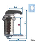Keyless Cam Lock For Cabinets And Cupboards, Locking Hardware For Boxes, Lockers, Yachts, Cars, And Bathroom Windows, 30mm