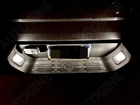 2016-2022 Toyota Tacoma license plate illuminated by 6000K White LED Interior Light Kit For Toyota Tacoma 2016 Through 2022 Nine Piece Upgrade With Map Lights Dome Light Vanity Mirror Lights And License Plate Lights Plus Install Tool Plug And Play Bright As Day
