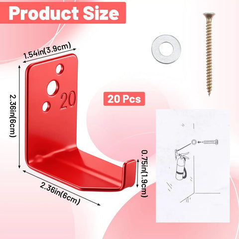 20 Pack Universal Fire Extinguisher Mount Brackets With Hardware Rock Solid Iron Hooks Keep Your Safety Stash Locked And Loaded No Sweat For Cars Trucks Vans Fits 5 To 40 Lbs