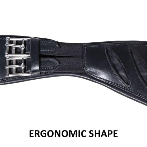Top view of Pinnacle Anatomic Shoulder Dressage Girth For Horses With Ergonomic Design For Freedom And Comfort Premium Argentine Leather