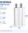 Premium Aluminum Water Cooling Block M Type Channel Liquid Heatsink For PC CPU 2 Pack with size details 40x80x12 mm.