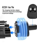 Ccs1 To Ccs2 Ev Charger Adapter 250Kw DC fast charging converter showcasing compact interface technology to prevent leakage.