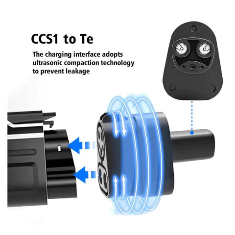 Ccs1 To Ccs2 Ev Charger Adapter 250Kw DC fast charging converter showcasing compact interface technology to prevent leakage.