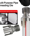Heavy Duty 4-in-1 Water Pipe Threader Kit, showing a multi-purpose threading die for PVC and metal pipes.