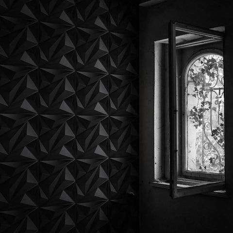 Black Diamond PVC 3D Wall Panel Set For Interior Decor Large 19 7 By 19 7 Inch Textured Diamond Panels Pack Of 12 Tiles