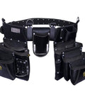 Pro Style Leather Tool Rig For Framers And Handymen With 2 Pouches And Hammer Holder Heavy Duty Multi Pocket Construction Belt