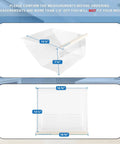 Dimensions of Lower Crisper Bin Replacement For Whirlpool Refrigerator WP2188664 shown with measurements included.