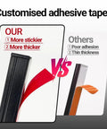 Comparison of adhesive tape showing thickness and stickiness for Black LED Recessed Lighting Kit Dope Six Pack Sixteen Inch 3000K Dimmable.