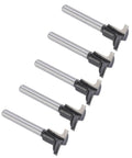 5 Piece Aramox T Shape Arc Bending Router Bit Kit Built From Top Tier Cemented Carbide for woodworking precision cutting.