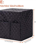 Waterproof Coffee Maker Cover For Keurig Single Serve Brewers in black, shown with dimensions 12.5x12x14in, fits K50-K575 series.