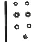 Heavy Duty 180mm 3/8 Inch Rear Bike Axle Replacement for Most Hubs, 26 TPI, Conical Lock Nut Washer Kit, Black Steel