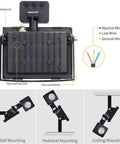 Top view of Spot Lighting Led Floodlight with Motion, showing adjustable heat sink and mounting options for versatile use.
