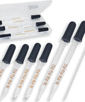 Six Pack Glass Pipette Droppers With Brush Set Bent And Straight Tips 1 Ml Eye Droppers in case
