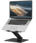 Adjustable Laptop Stand For Desk With Foldable Metal Riser And Portable Ventilated Cooling Holder supporting open laptop