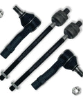 4 Piece Front Tie Rod Ends Kit Inner And Outer For Ford Explorer 98-01 Ranger 98-11, black steering parts